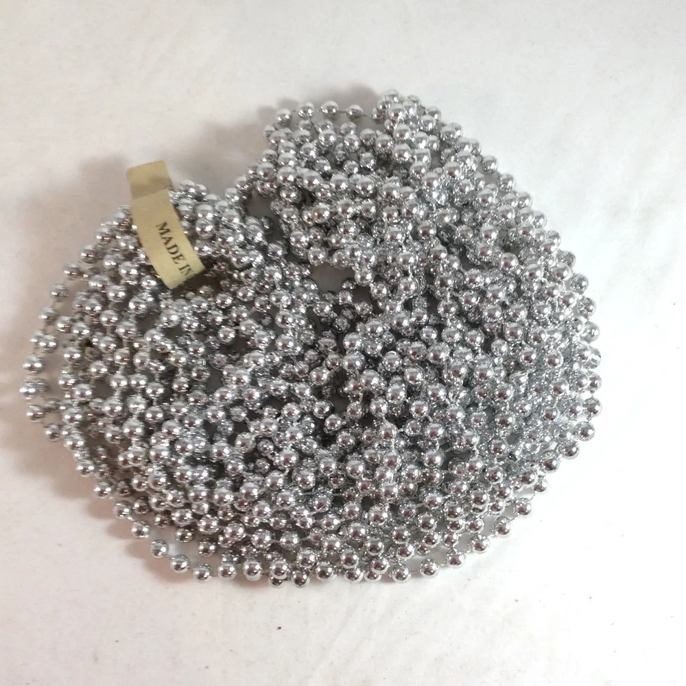 Mardi Gras Beads Silver 12 Strands Beads Decorations Parade Crafts